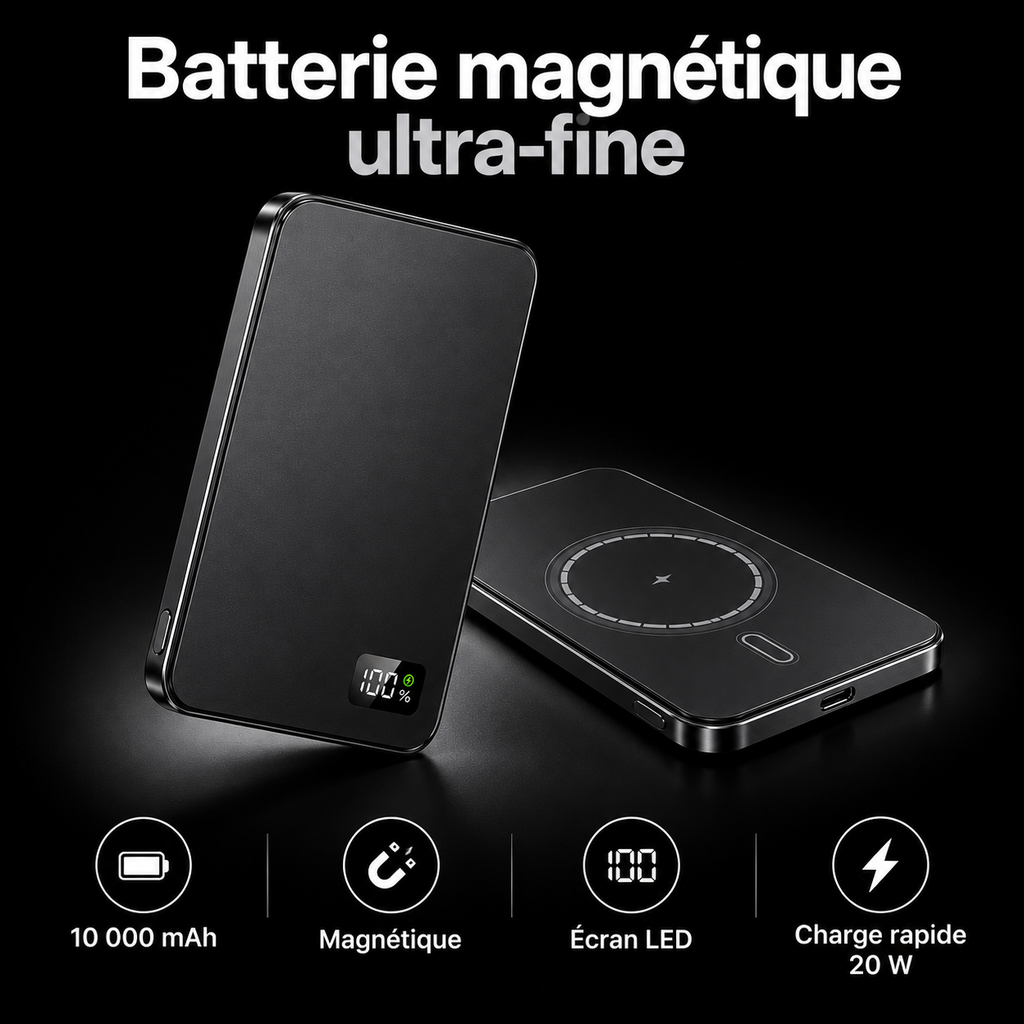 Batterie Magnétique Ultra-Fine 10 000 mAh