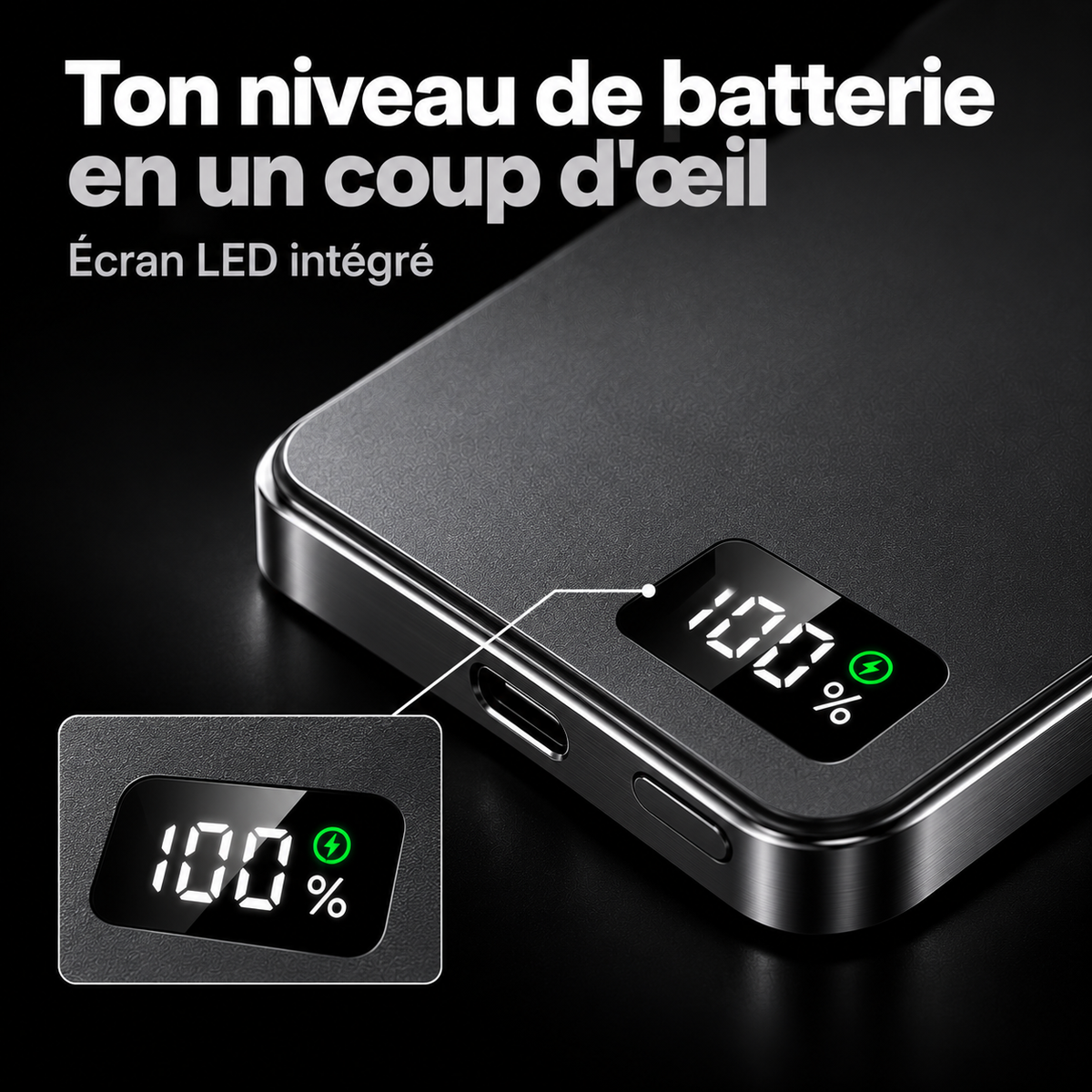 Batterie Magnétique Ultra-Fine 10 000 mAh
