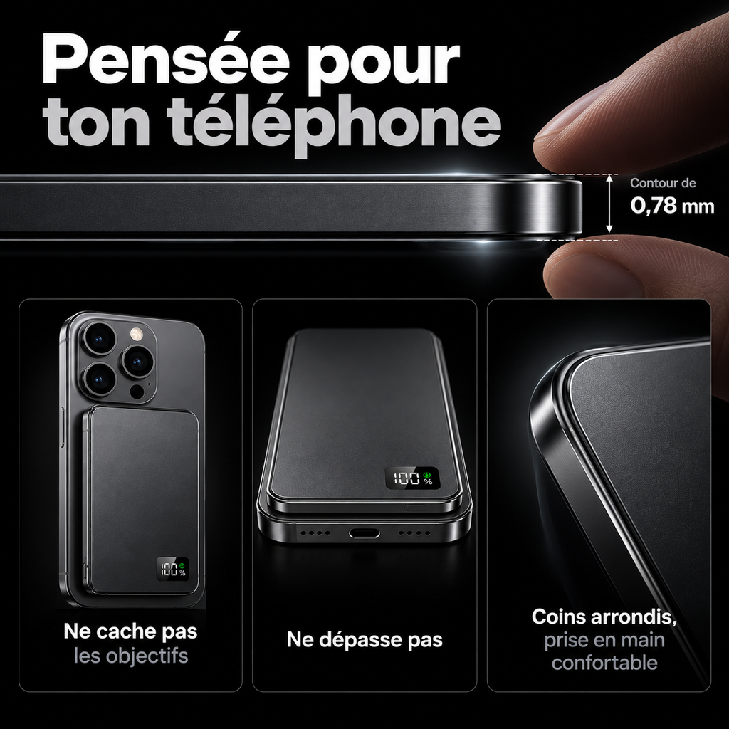 Batterie Magnétique Ultra-Fine 10 000 mAh