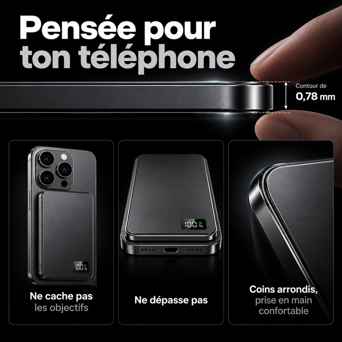 Batterie Magnétique Ultra-Fine 10 000 mAh