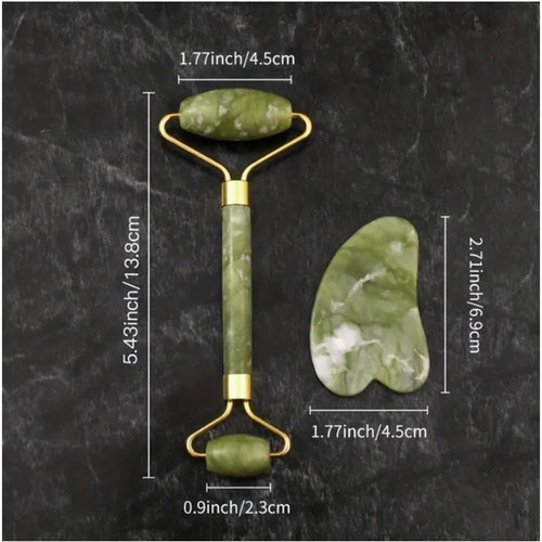 Jade Roller & Natural Scraping Tool - Eye Beauty Bar for Radiant Skin
