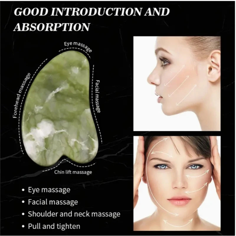 Jade Roller & Natural Scraping Tool - Eye Beauty Bar for Radiant Skin